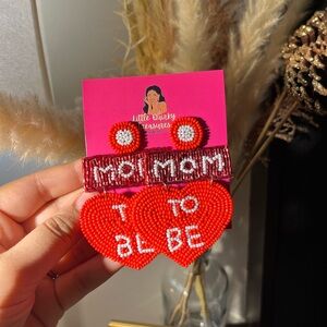 MOM TO BE handmade beaded earrings